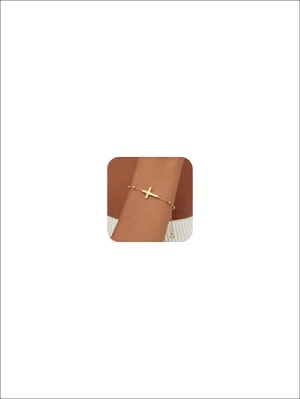 18K Gold Plated Stainless Steel Cross Bracelet Dainty Christian Gift